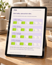 Niva program örneği tablette; temsili kullanım görseli, tablet dahil değildir